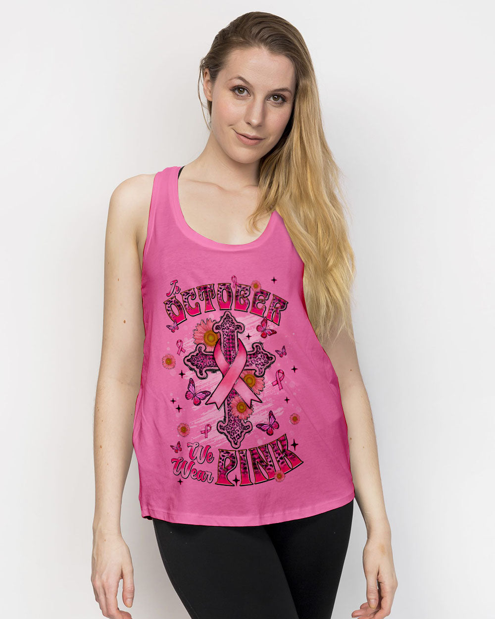 In October We Wear Pink Cross Women's All Over Print Shirt   - Tlnt0708251