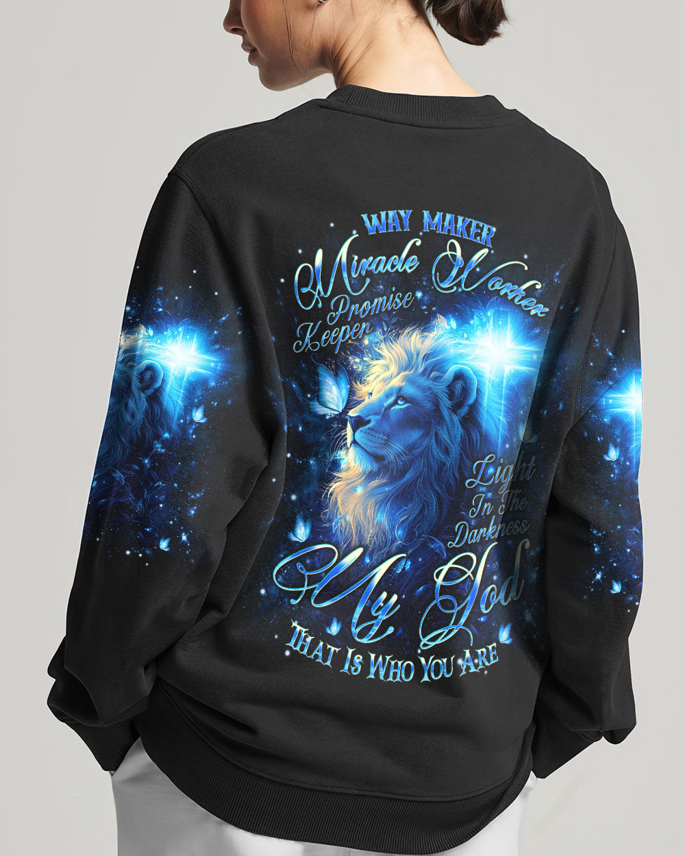 Way Maker Miracle Worker Cross Lion Women's All Over Print Shirt - Tlnt1006252