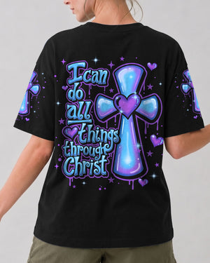 I Can Do All Things Through Christ Neon Women's All Over Print Shirt - Tlnt1007262