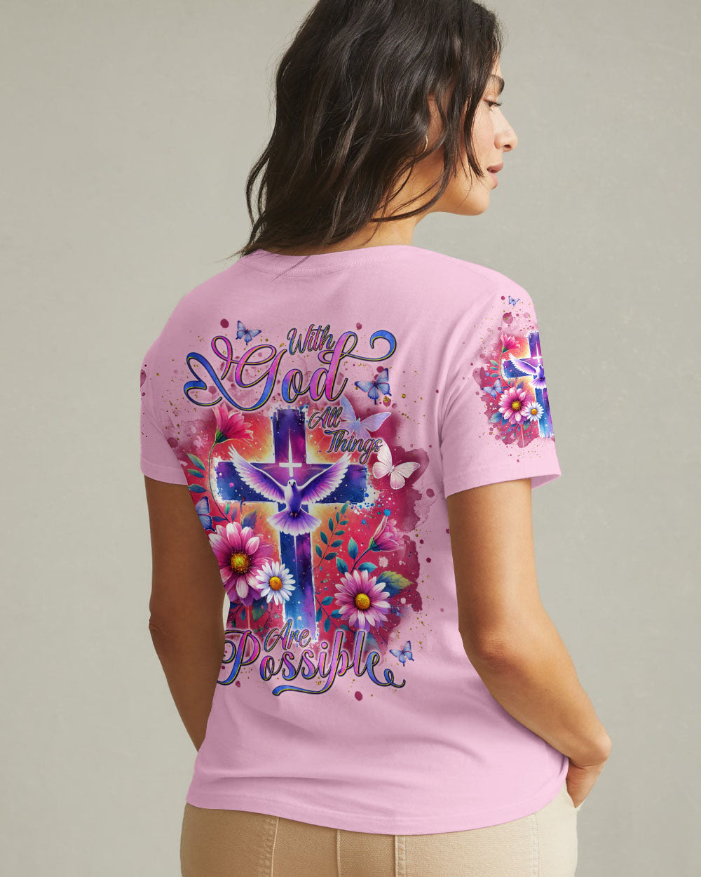 With God All Things Are Possible Women's All Over Print Shirt - Tlnt1009244