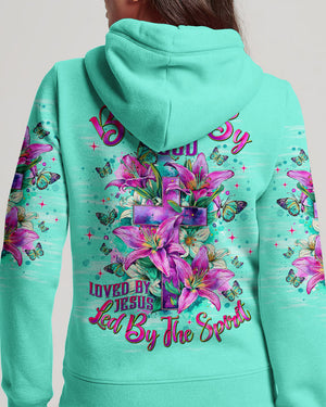 Blessed By God Loved By Jesus Cross Lilies Women's All Over Print Shirt - Tlnt1009253