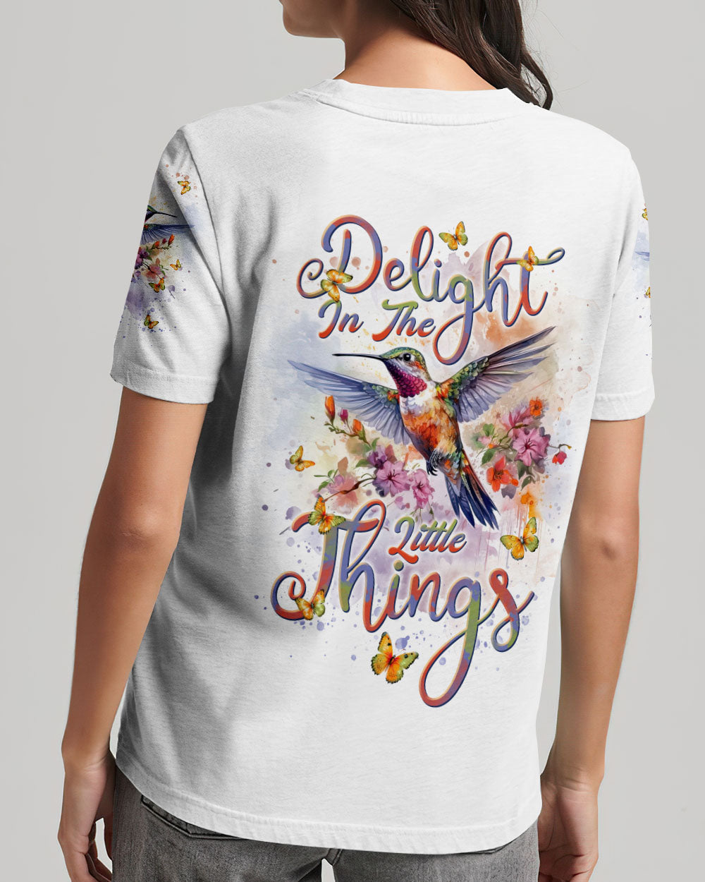 Delight In The Little Things Hummingbird Women's All Over Print Shirt - Tlnt1101243