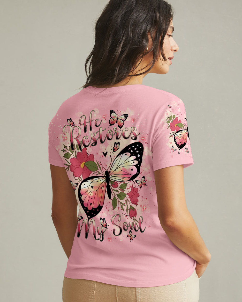 He Restores My Soul Butterfly Women's All Over Print Shirt - Tlnt1102252