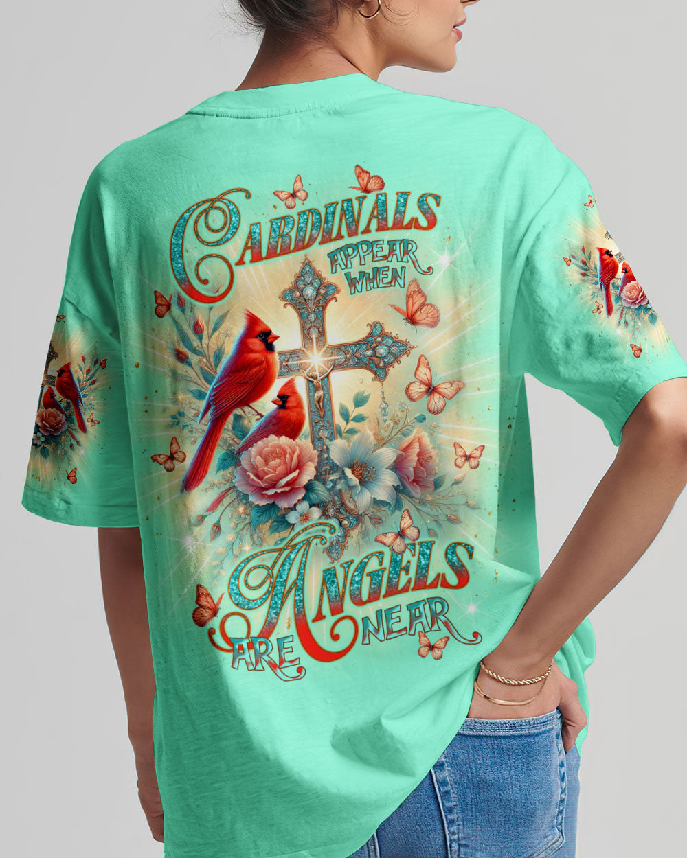 Cardinals Appear When Angels Are Near Women's All Over Print Shirt  - Tlnt1103252