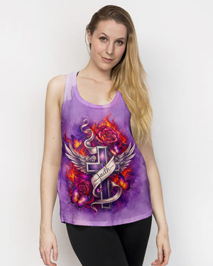 Faith Fire Rose Cross Women's All Over Print Shirt - Tlnt1105264