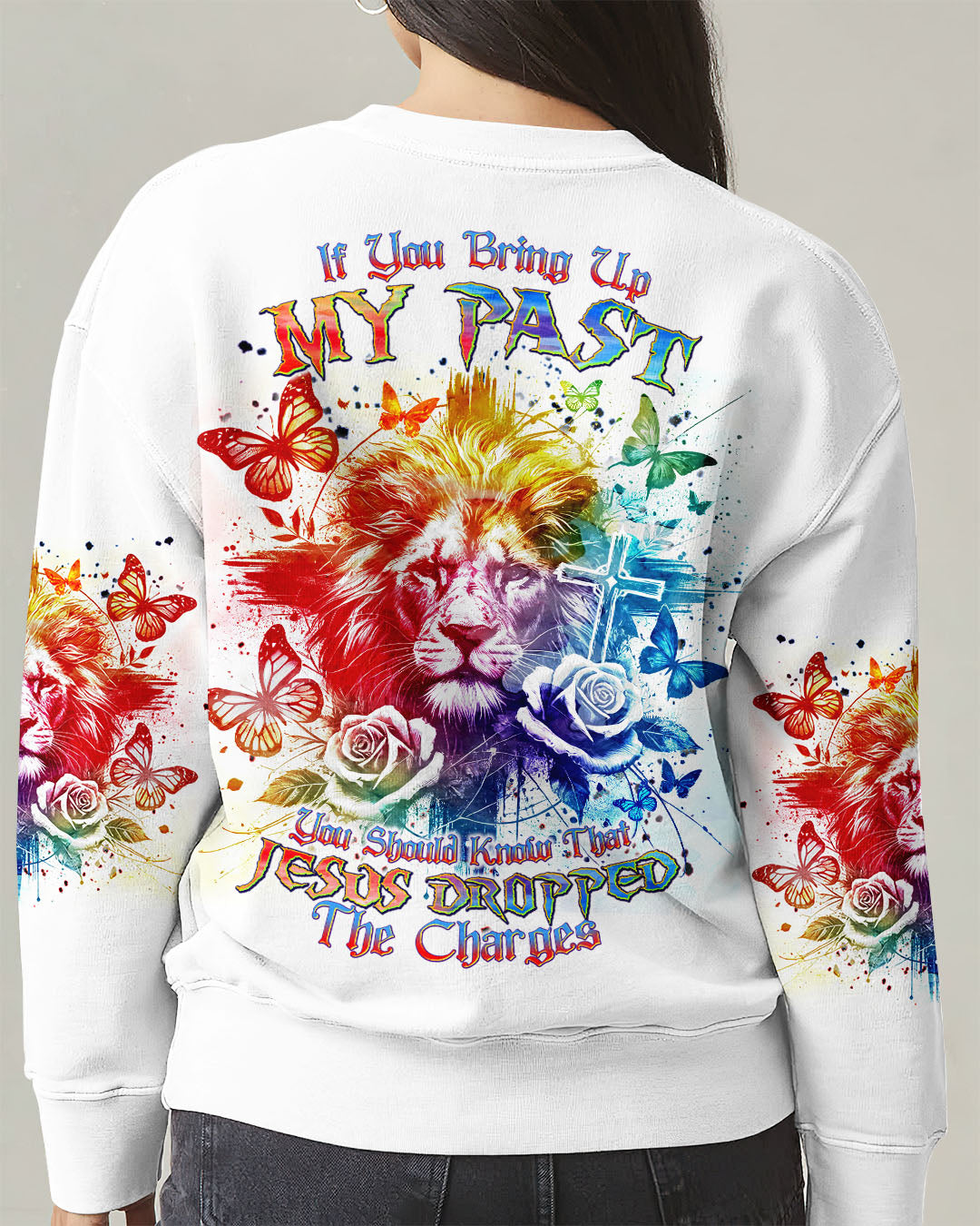 Jesus Dropped The Charges Lion Women's All Over Print Shirt - Tlnt1109245