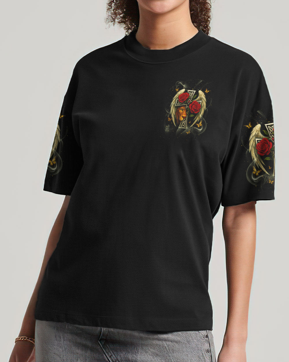 Thank You God Lion Wings Women's All Over Print Shirt - Tlnt1204254