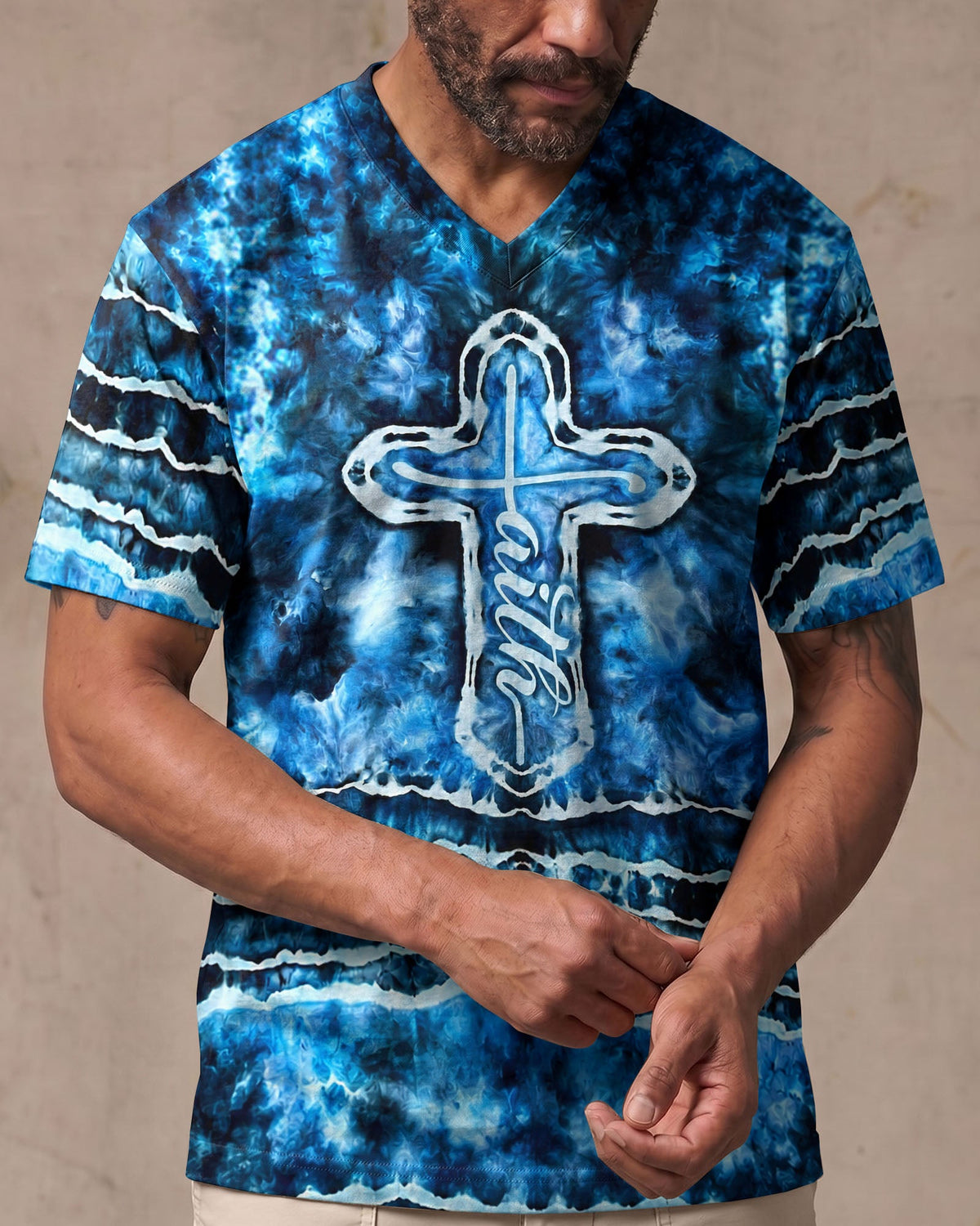 Faith Cross Burst Men's All Over Print Shirt - Tlnt1206264