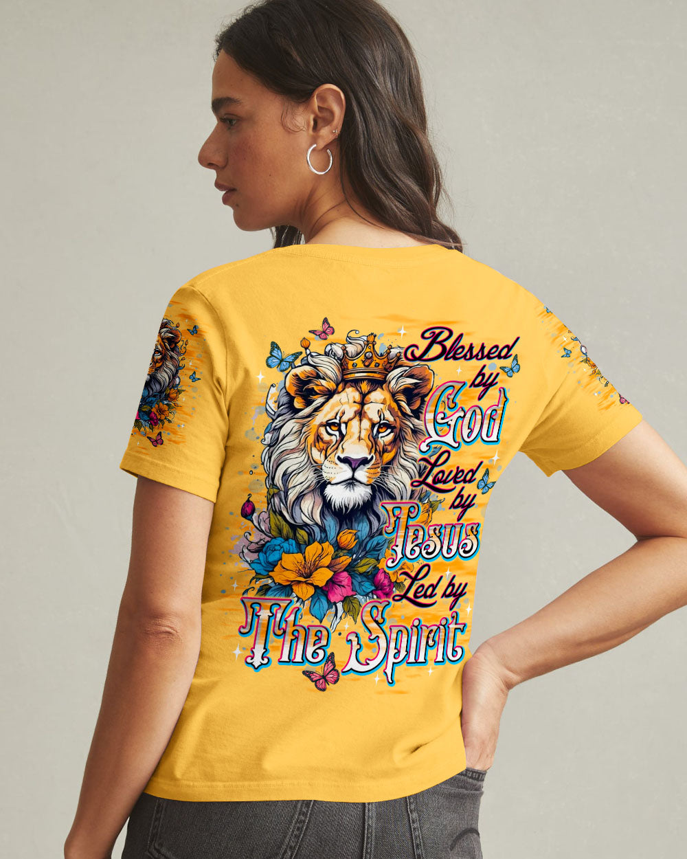 Blessed By God Lion Women's All Over Print Shirt - Tlnt1212251