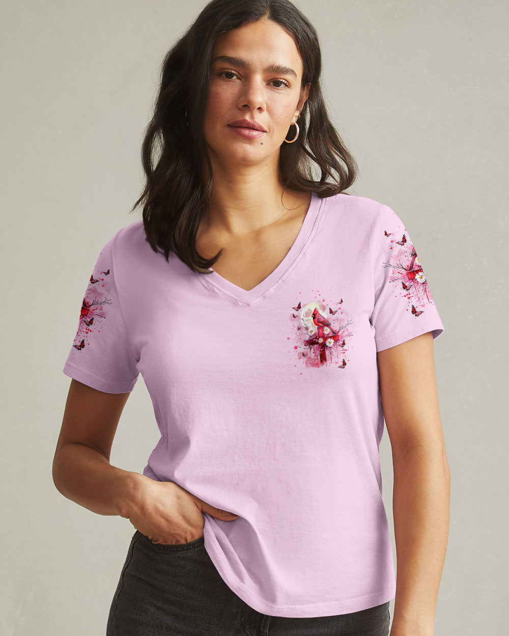 I Believe There Are Angels Among Us Cardinal Women's All Over Print Shirt    - Tlnt1303252
