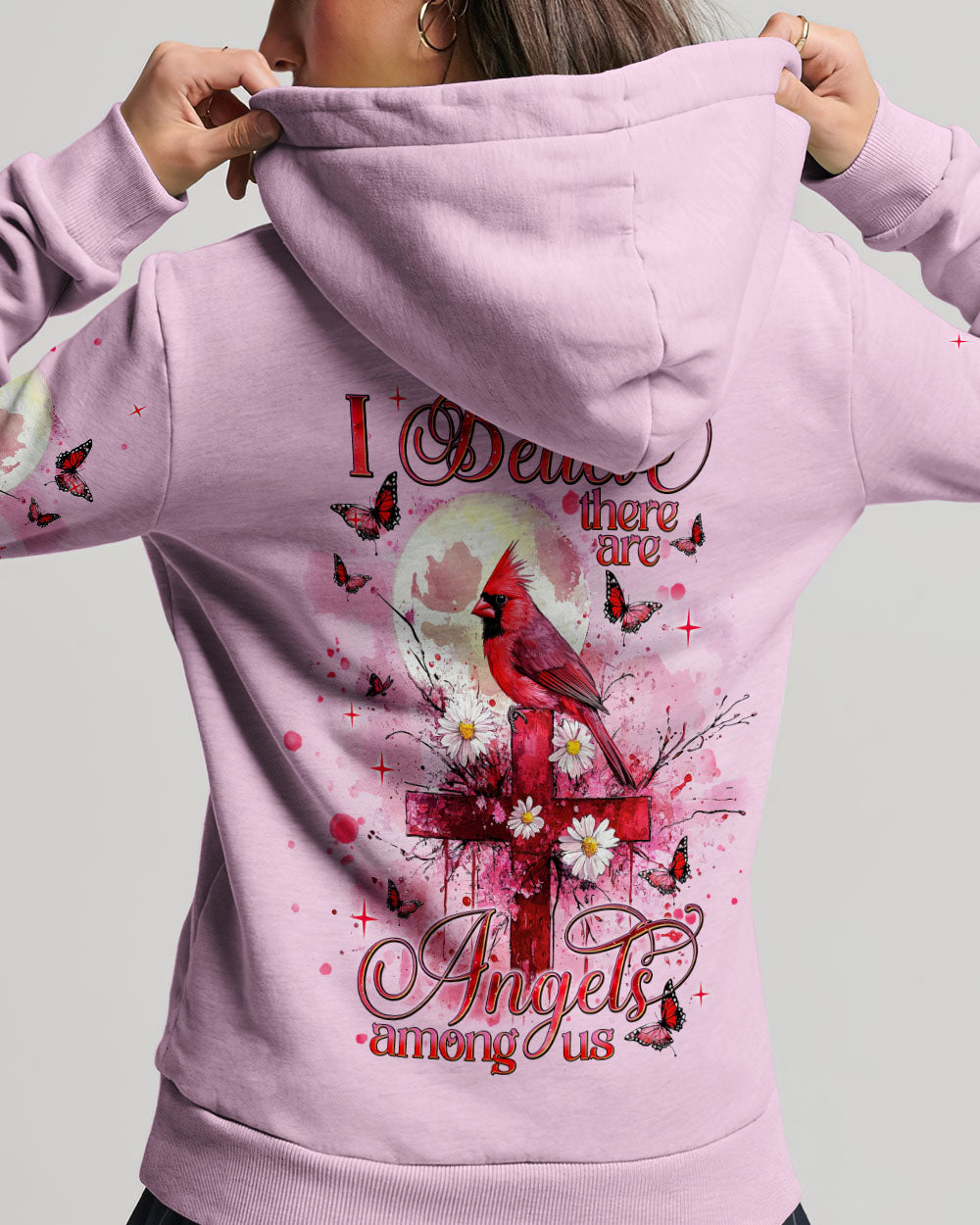 I Believe There Are Angels Among Us Cardinal Women's All Over Print Shirt    - Tlnt1303252