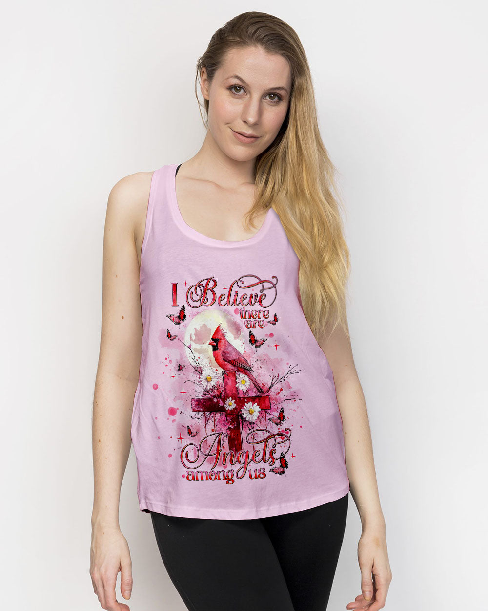I Believe There Are Angels Among Us Cardinal Women's All Over Print Shirt    - Tlnt1303252