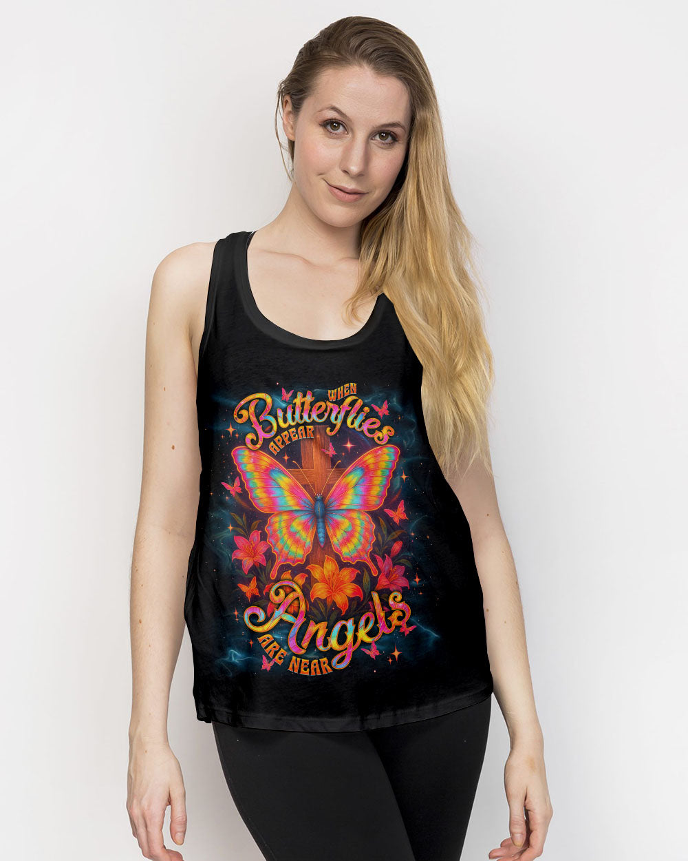 When Butterflies Appear Angels Are Near Women's All Over Print Shirt - Tlnt1411252