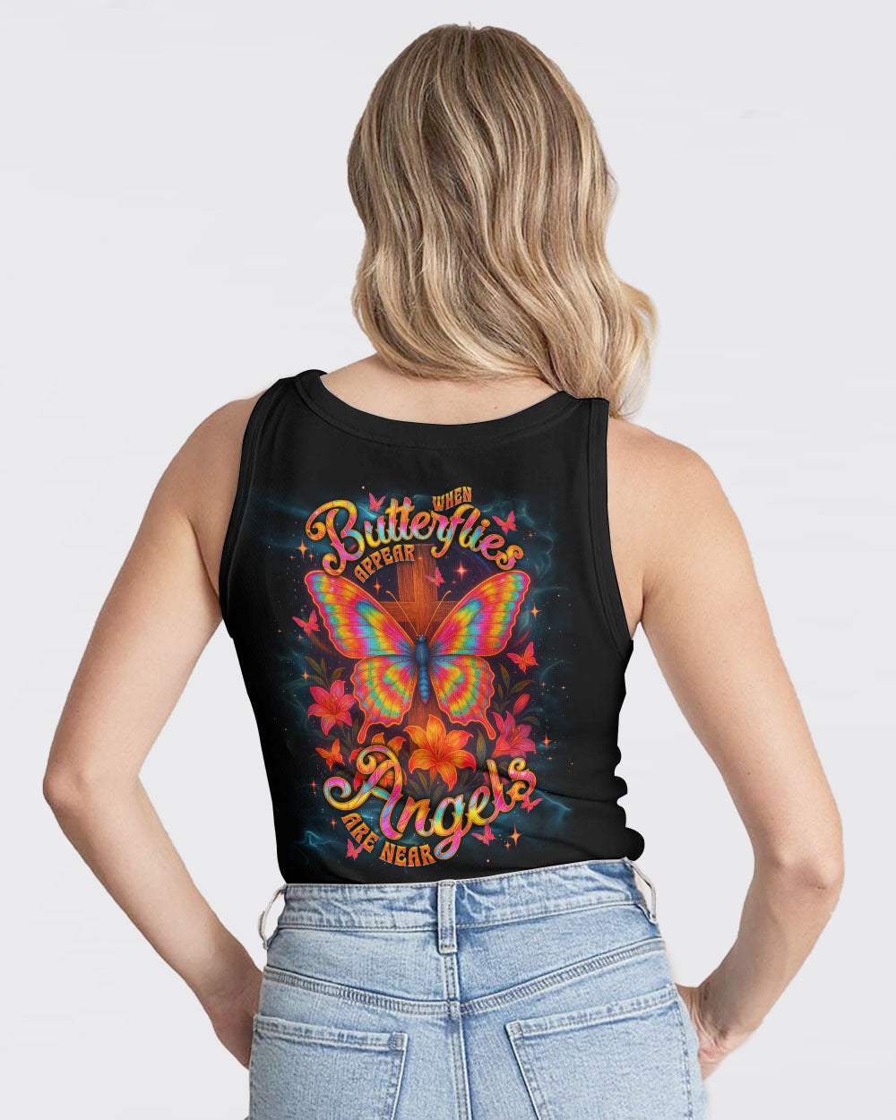 When Butterflies Appear Angels Are Near Women's All Over Print Shirt - Tlnt1411252