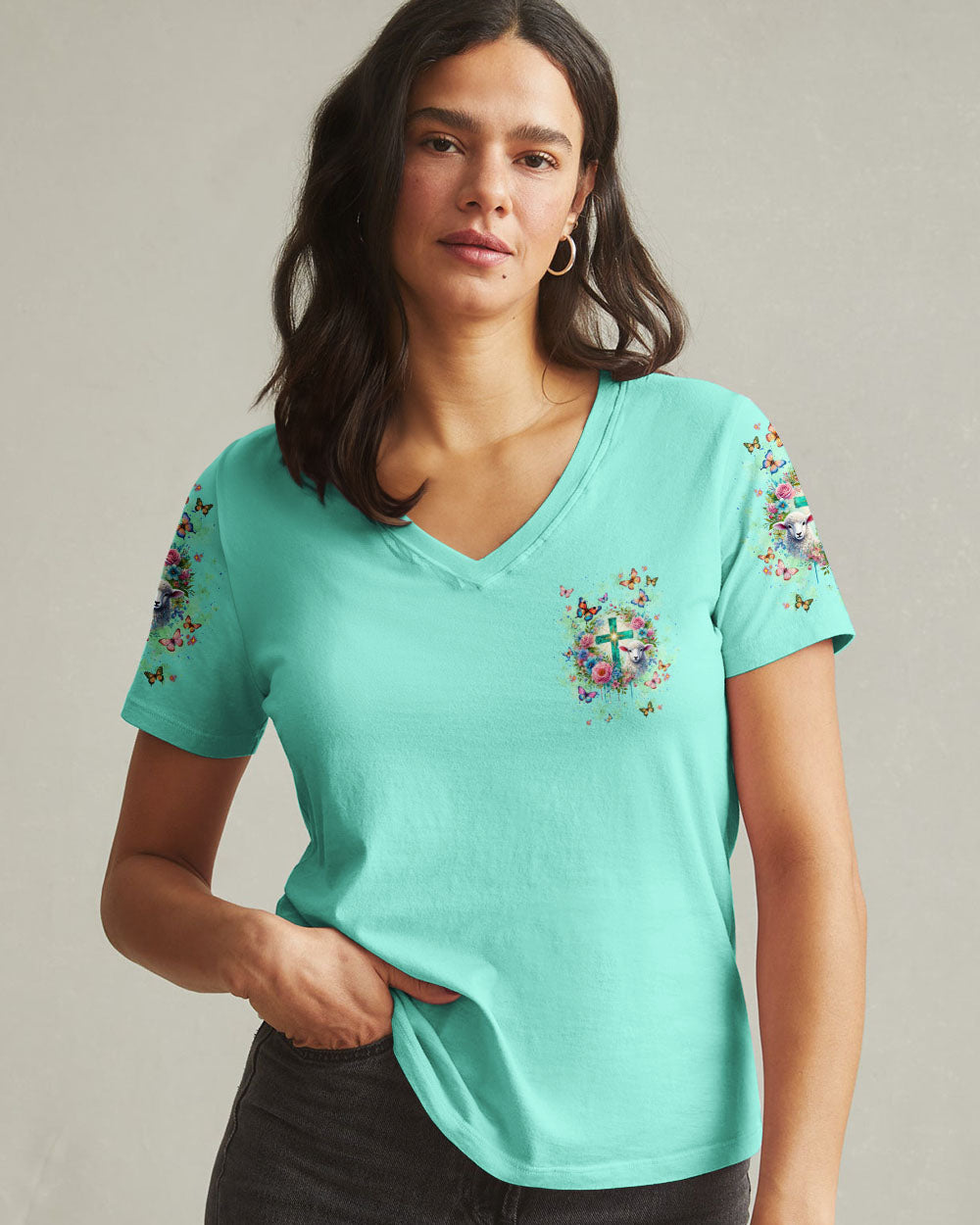 God Is With You Lamb Women's All Over Print Shirt - Tlnt1501252