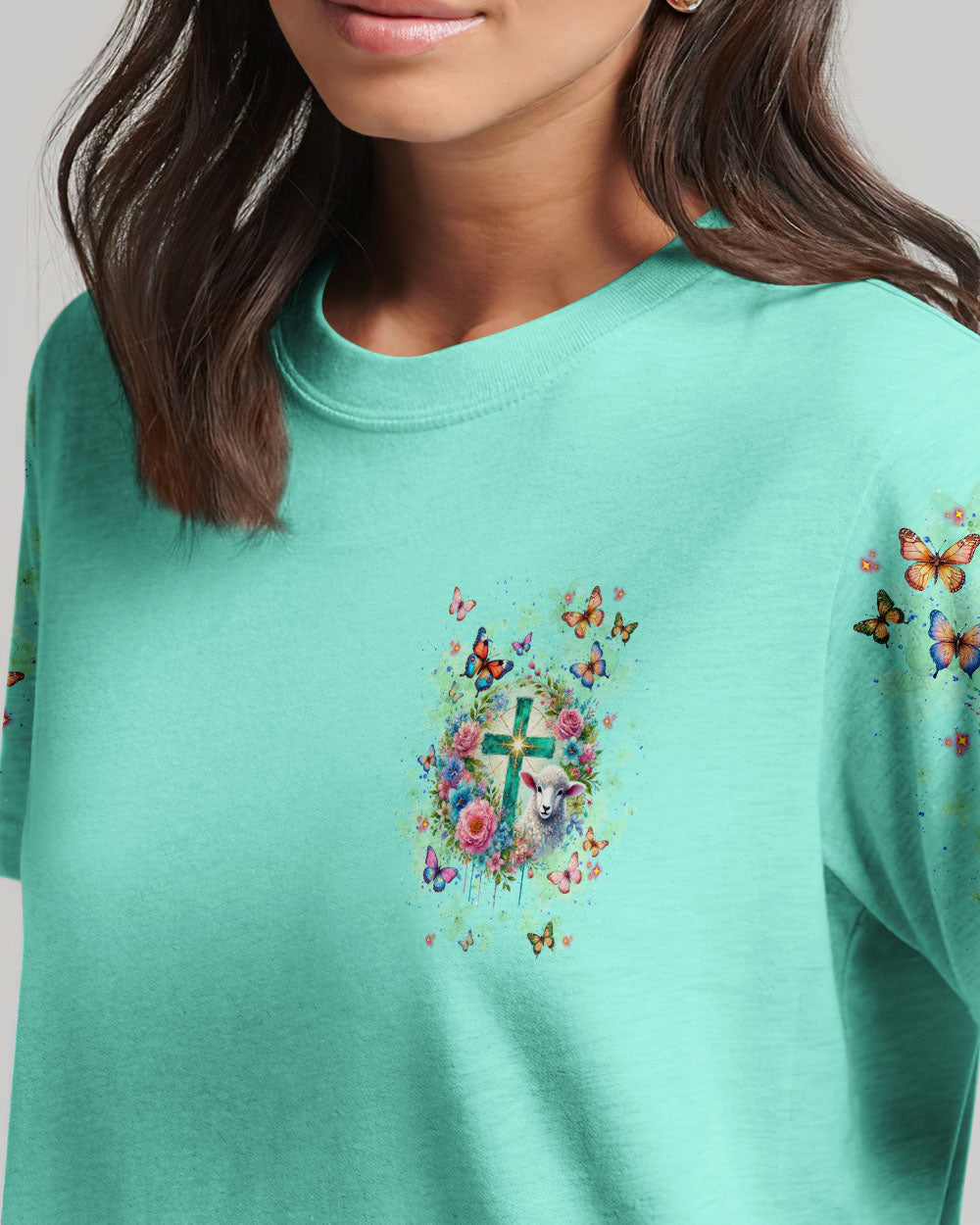God Is With You Lamb Women's All Over Print Shirt - Tlnt1501252