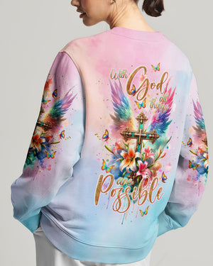 With God All Things Are Possible Women's All Over Print Shirt - Tlnt1511233
