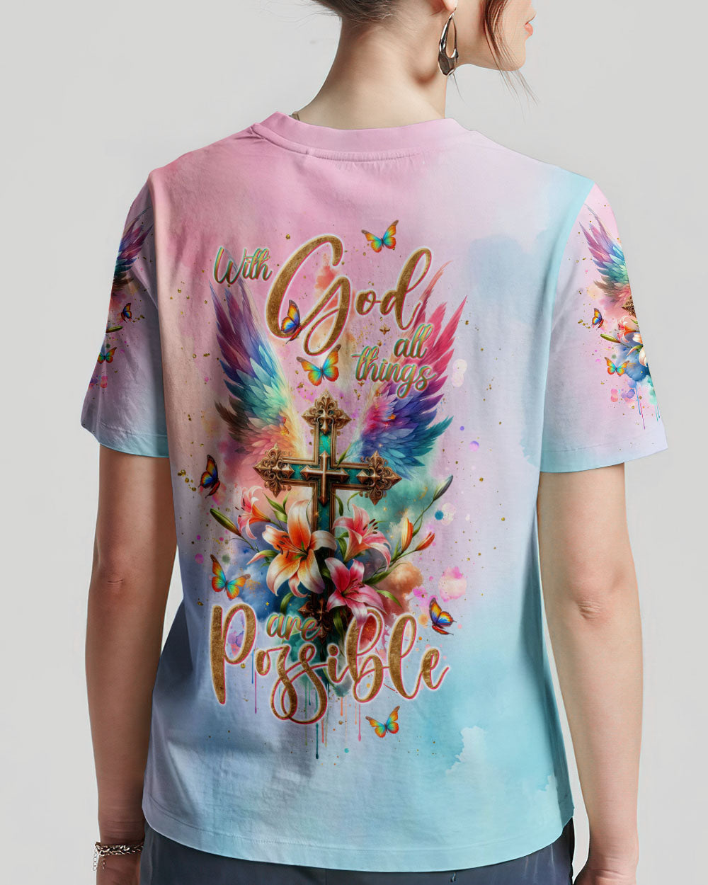 With God All Things Are Possible Women's All Over Print Shirt - Tlnt1511233