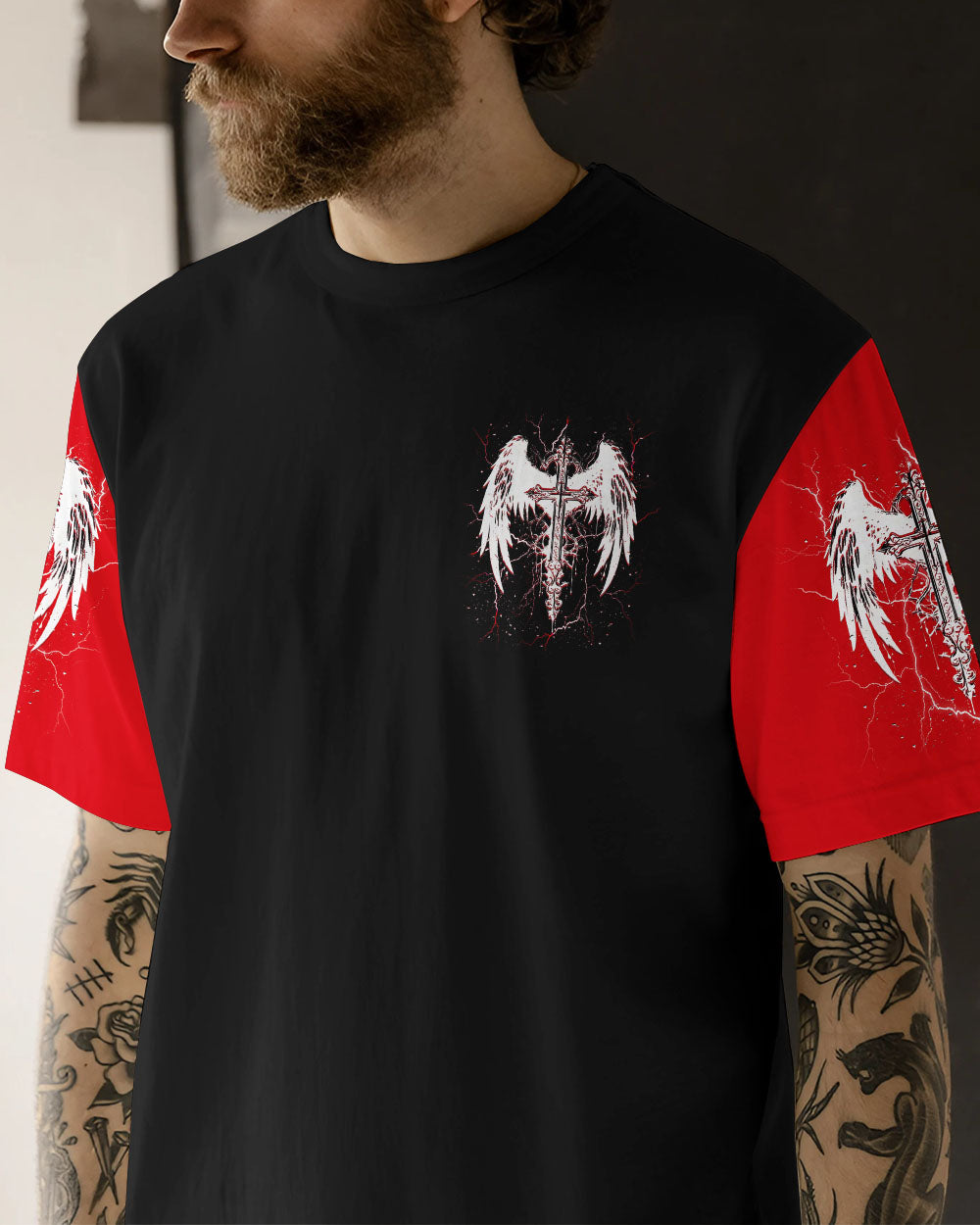 Forgiven Cross Wings Men's All Over Print Shirt  - Tlnt1703252