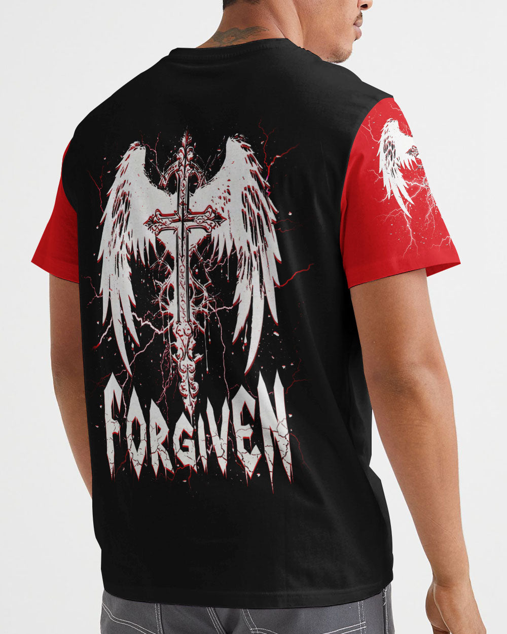 Forgiven Cross Wings Men's All Over Print Shirt  - Tlnt1703252