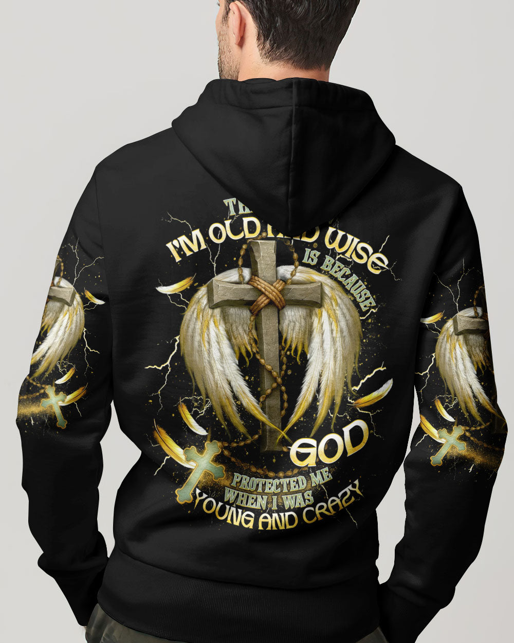 The Reason I’m Old And Wise Cross Wings Men's All Over Print Shirt - Tlnt1711253