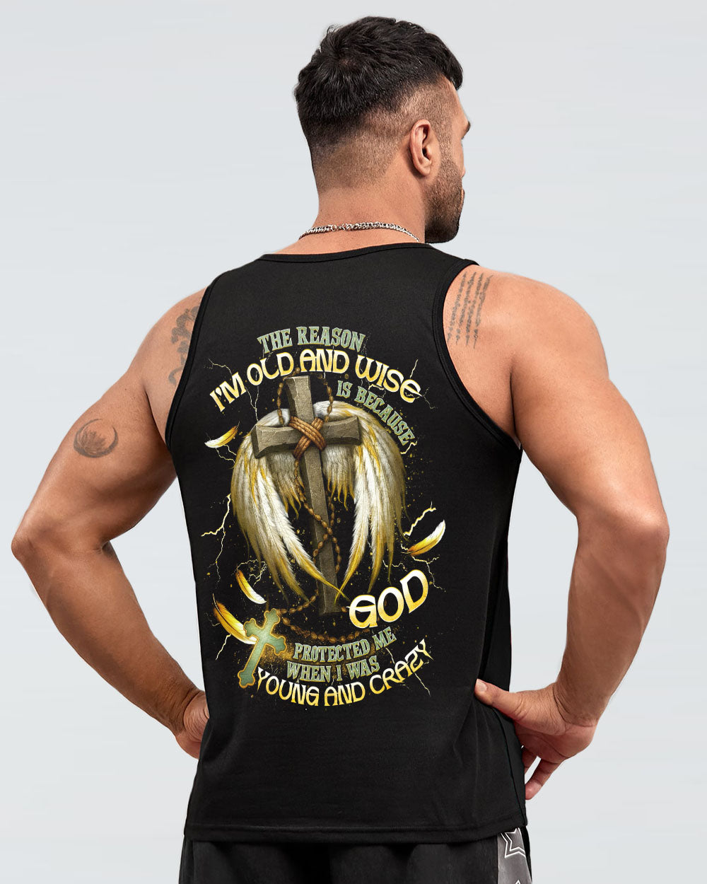 The Reason I’m Old And Wise Cross Wings Men's All Over Print Shirt - Tlnt1711253