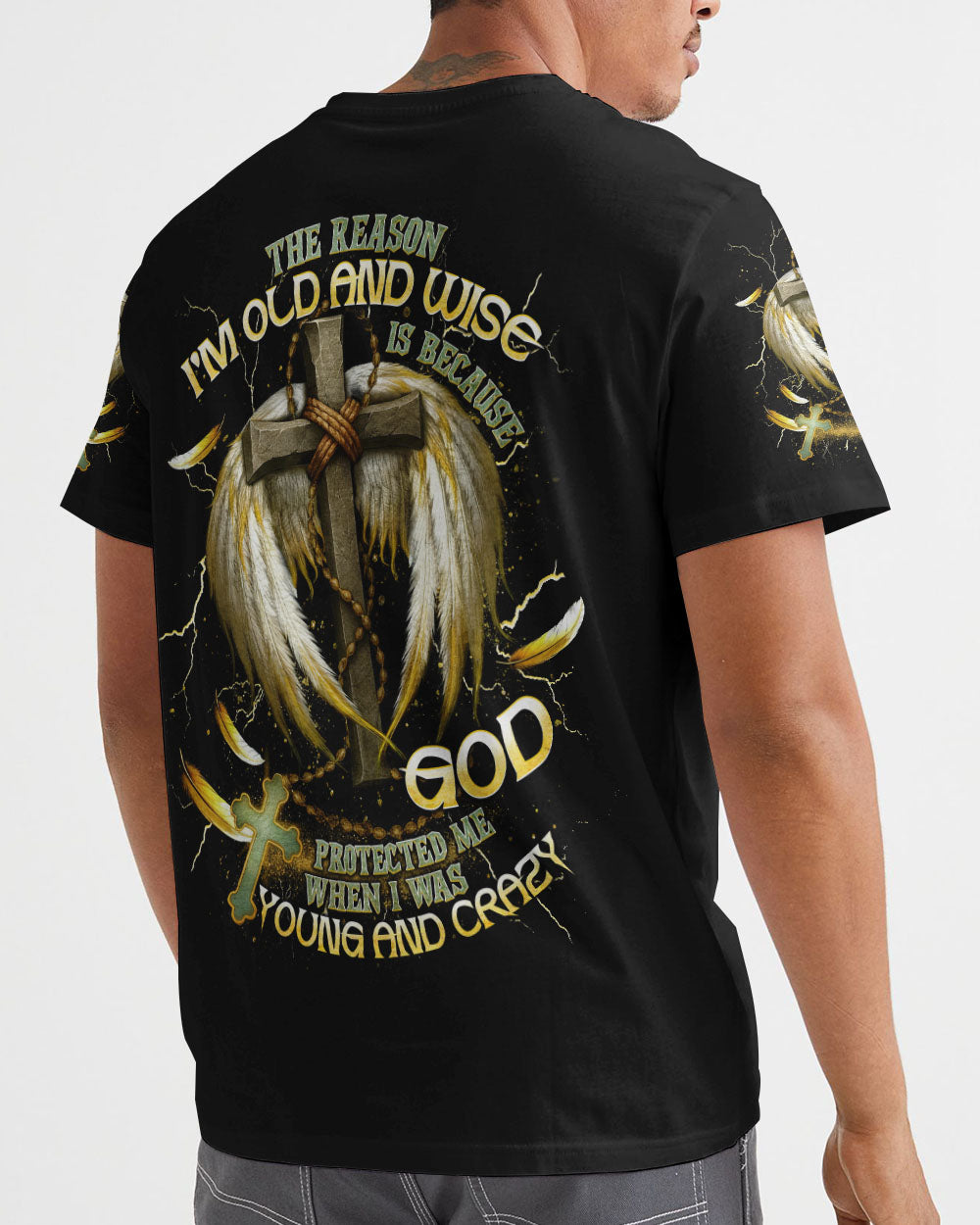 The Reason I’m Old And Wise Cross Wings Men's All Over Print Shirt - Tlnt1711253