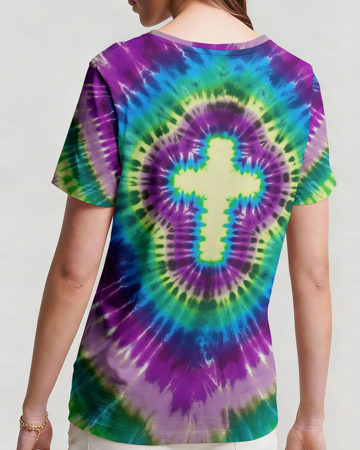 Cross Tie Dye Women's All Over Print Shirt - Tlnt1712251