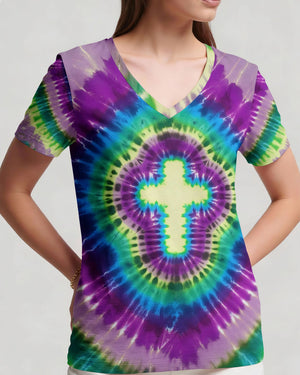 Cross Tie Dye Women's All Over Print Shirt - Tlnt1712251