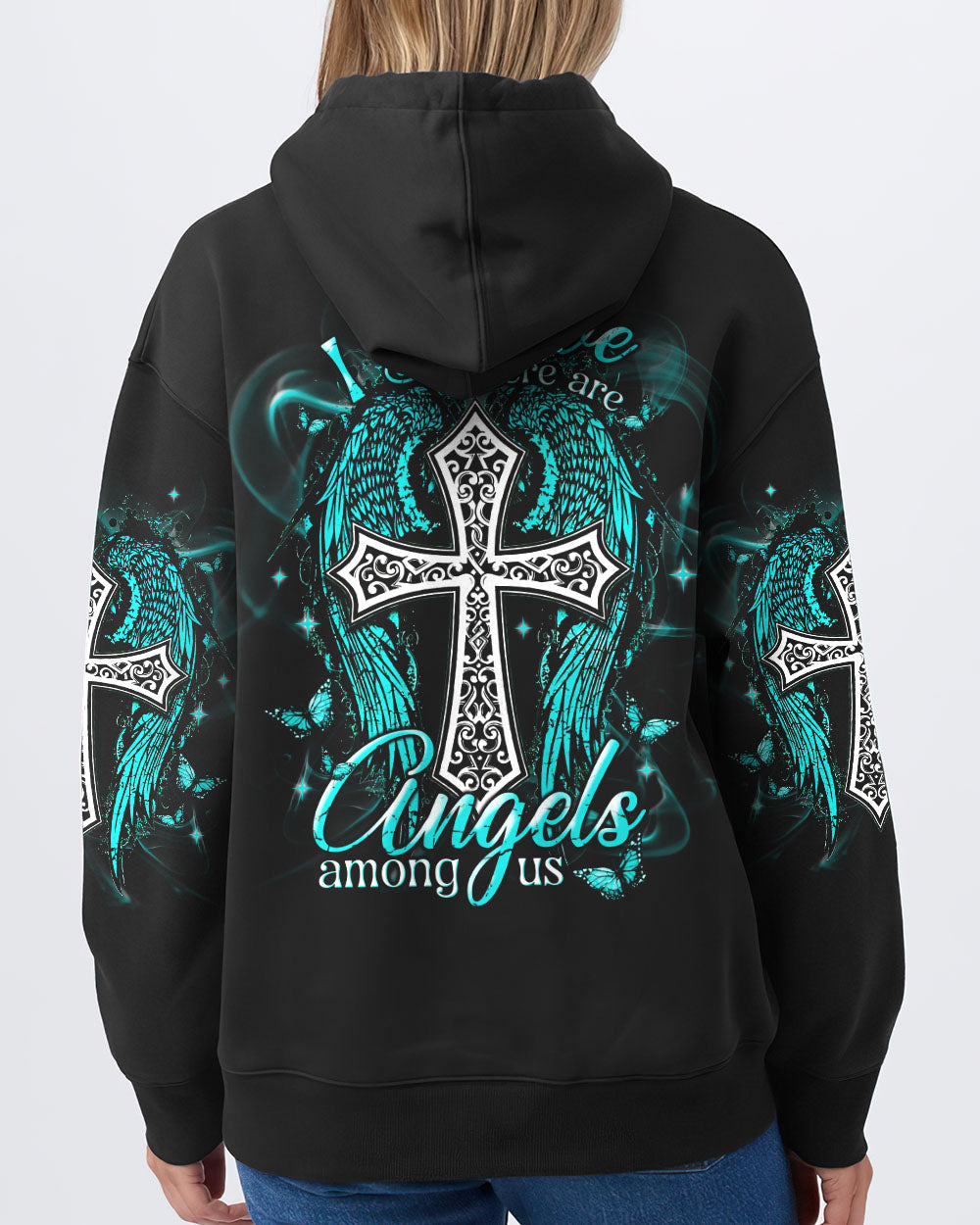 I Believe There Are Angels Among Us Cross Wings Women's All Over Print Shirt    - Tlnt1803252