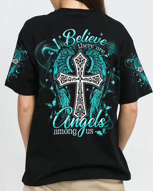 I Believe There Are Angels Among Us Cross Wings Women's All Over Print Shirt    - Tlnt1803252
