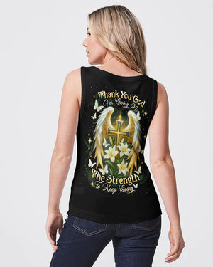 Thank You God Cross Wings Women's All Over Print Shirt    - Tlnt1804252