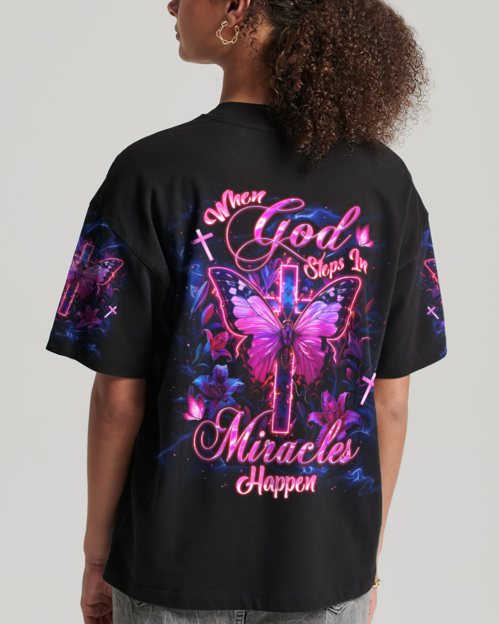 When God Steps In Miracles Happen Women's All Over Print Shirt - Tlnt1906251