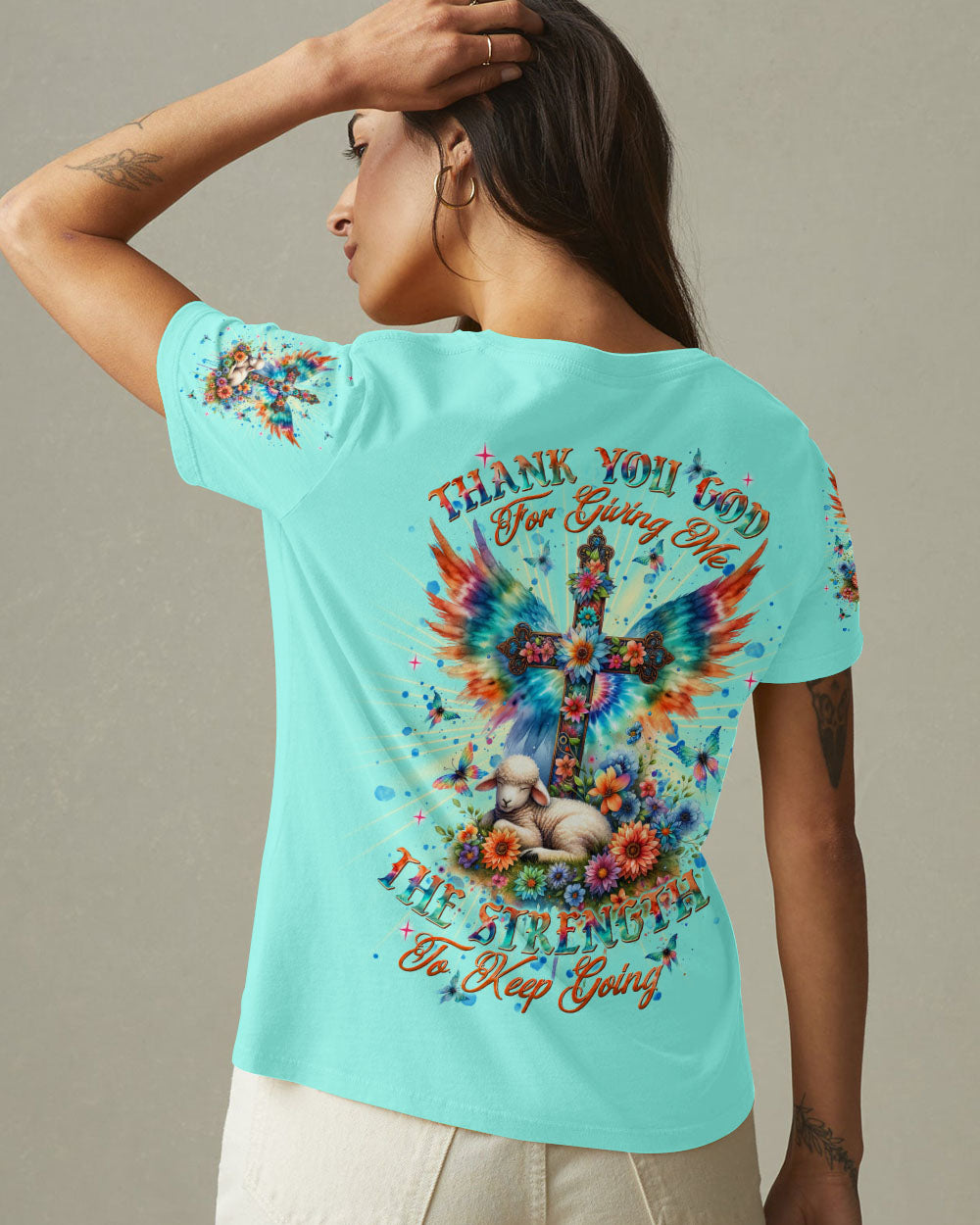 Thank You God Jesus Lamb Women's All Over Print Shirt    - Tlnt2005252