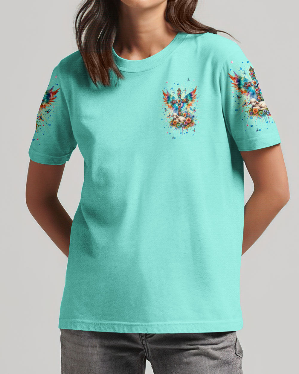 Thank You God Jesus Lamb Women's All Over Print Shirt    - Tlnt2005252