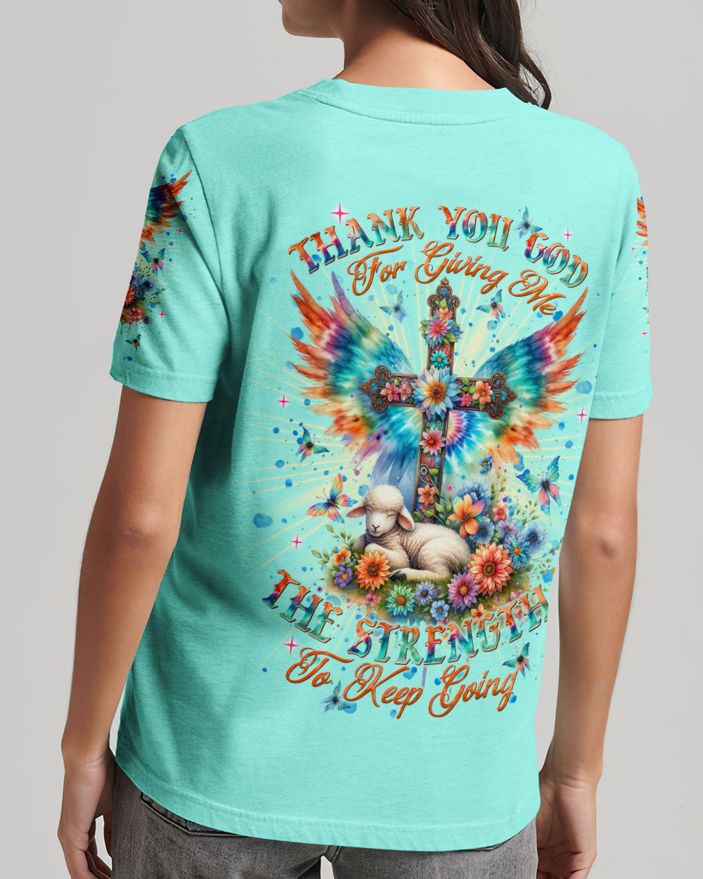 Thank You God Jesus Lamb Women's All Over Print Shirt    - Tlnt2005252