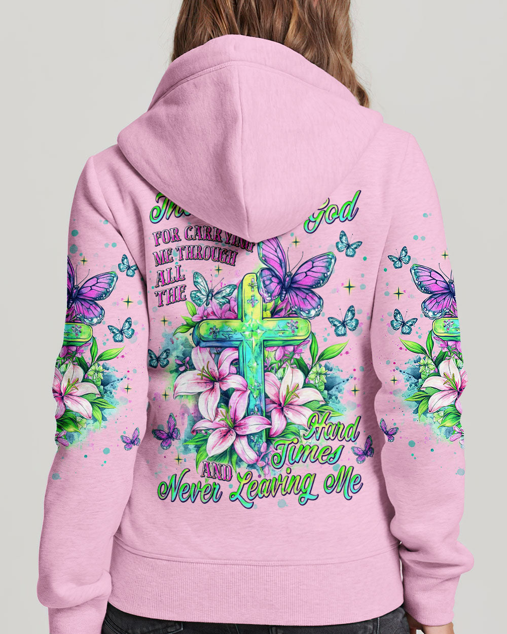 Thank You God For Carrying Me Lilies Women's All Over Print Shirt  - Tlnt2105252