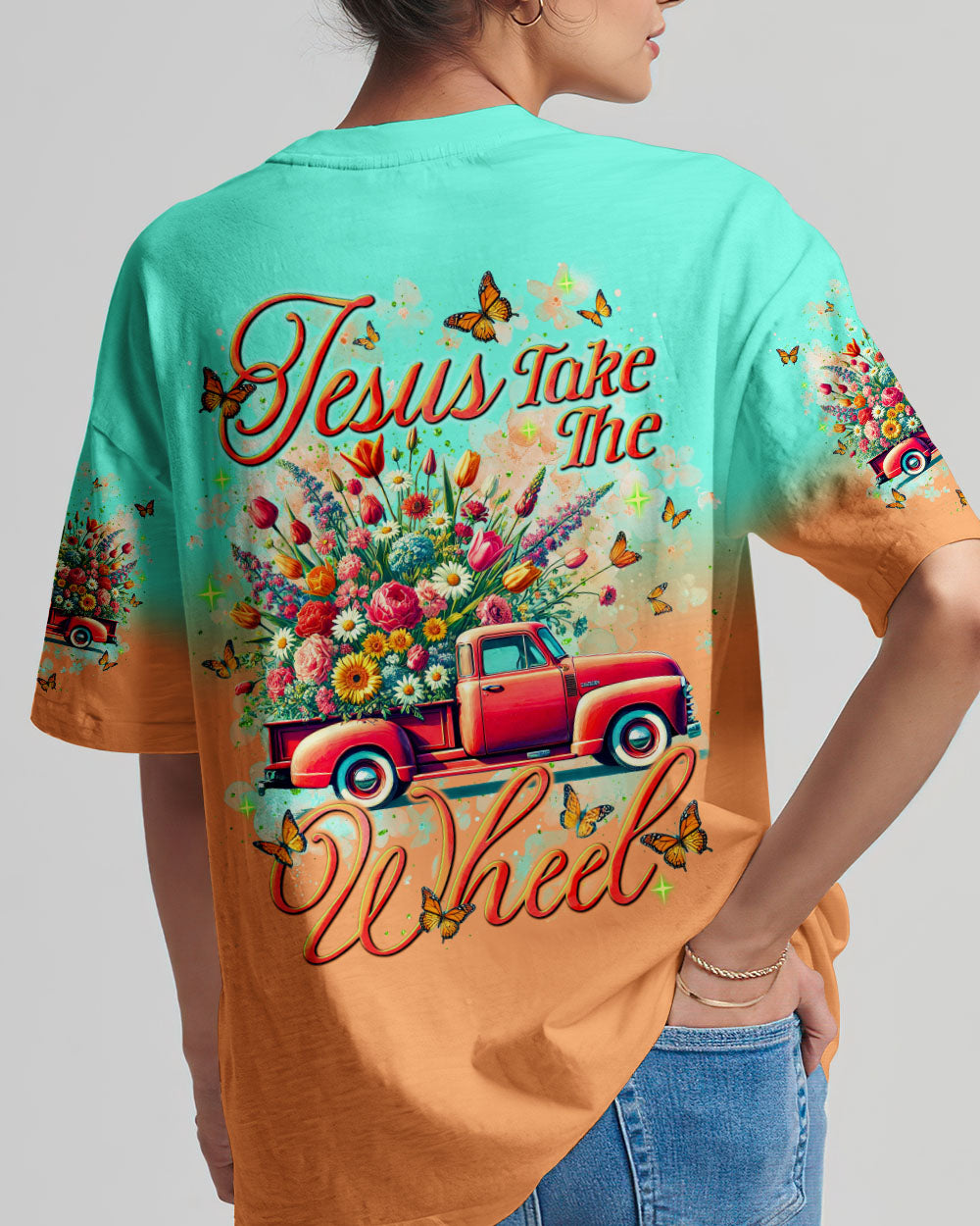 Jesus Take The Wheel Women's All Over Print Shirt - Tlnt2202252
