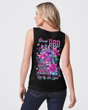 Blessed By God Loved By Jesus Lion Lilies Women's All Over Print Shirt - Tlnt2209251