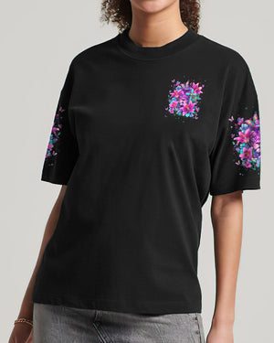 Blessed By God Loved By Jesus Lion Lilies Women's All Over Print Shirt - Tlnt2209251