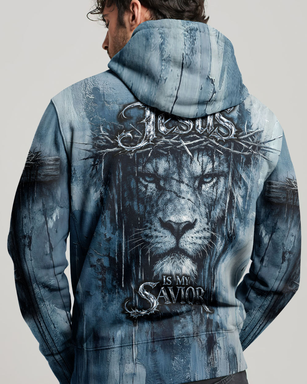 Jesus Is My Savior Lion  Watercolor Men's All Over Print Shirt -   Tlnt2303263