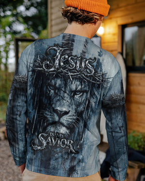 Jesus Is My Savior Lion  Watercolor Men's All Over Print Shirt -   Tlnt2303263