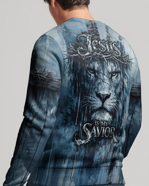 Jesus Is My Savior Lion  Watercolor Men's All Over Print Shirt -   Tlnt2303263