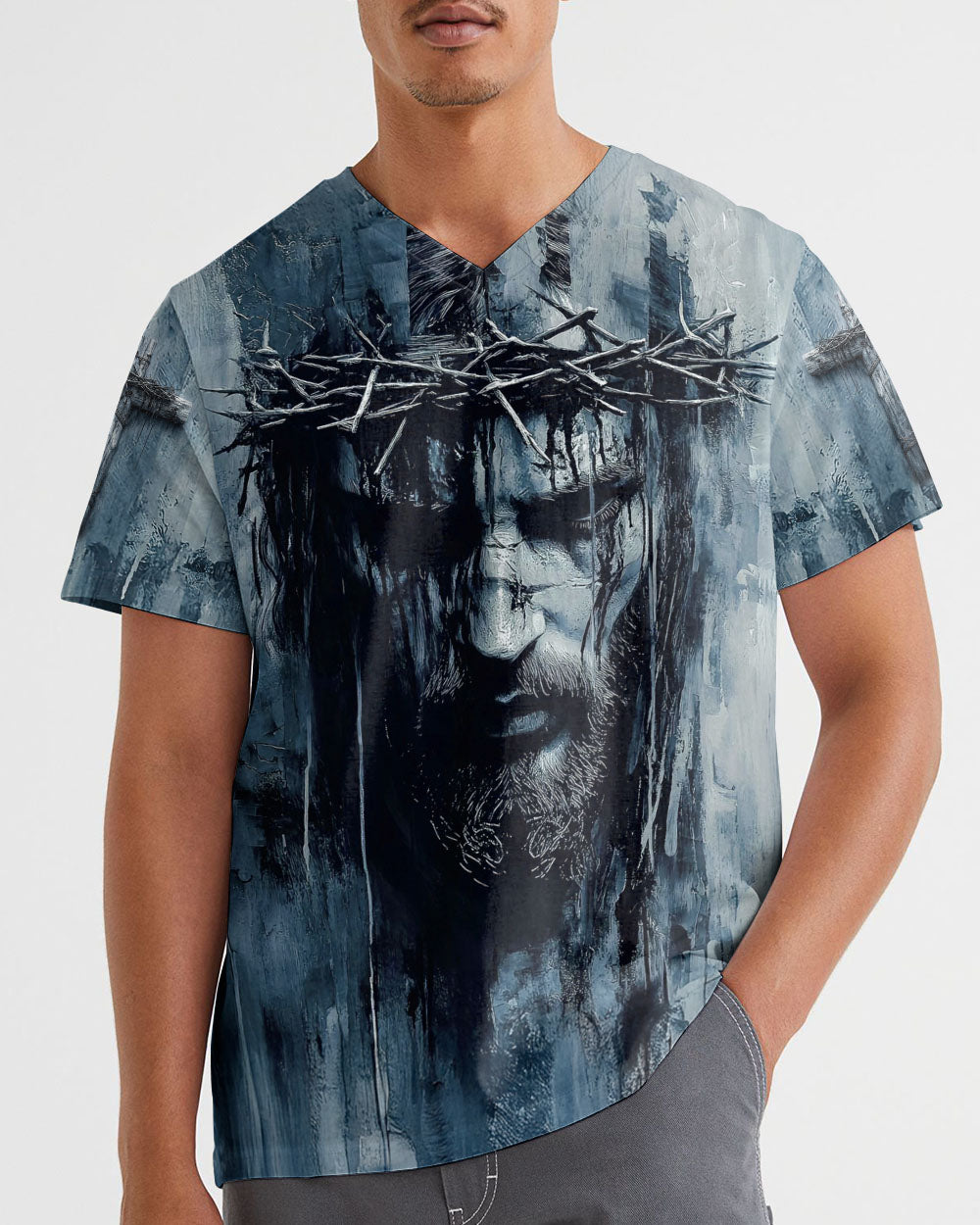 Jesus Is My Savior Lion  Watercolor Men's All Over Print Shirt -   Tlnt2303263