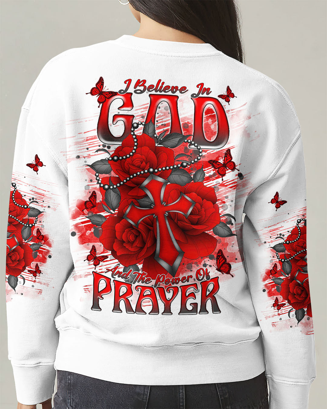 I Believe In God Rose Cross Women's All Over Print Shirt - Tlnt2311243