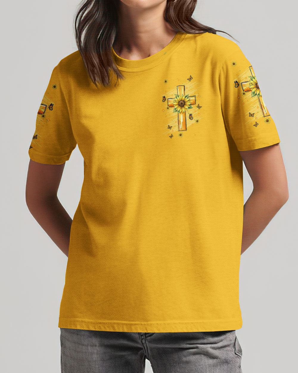 God Is Good All The Time Sunflower Women's All Over Print Shirt - Tlnt2312251
