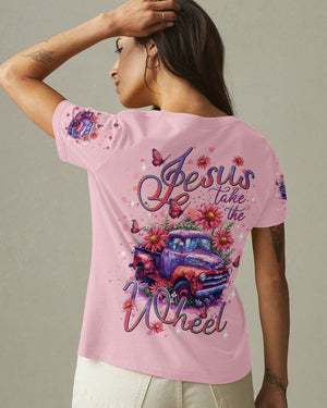 Jesus Take The Wheel Women's All Over Print Shirt - Tlnt2406251