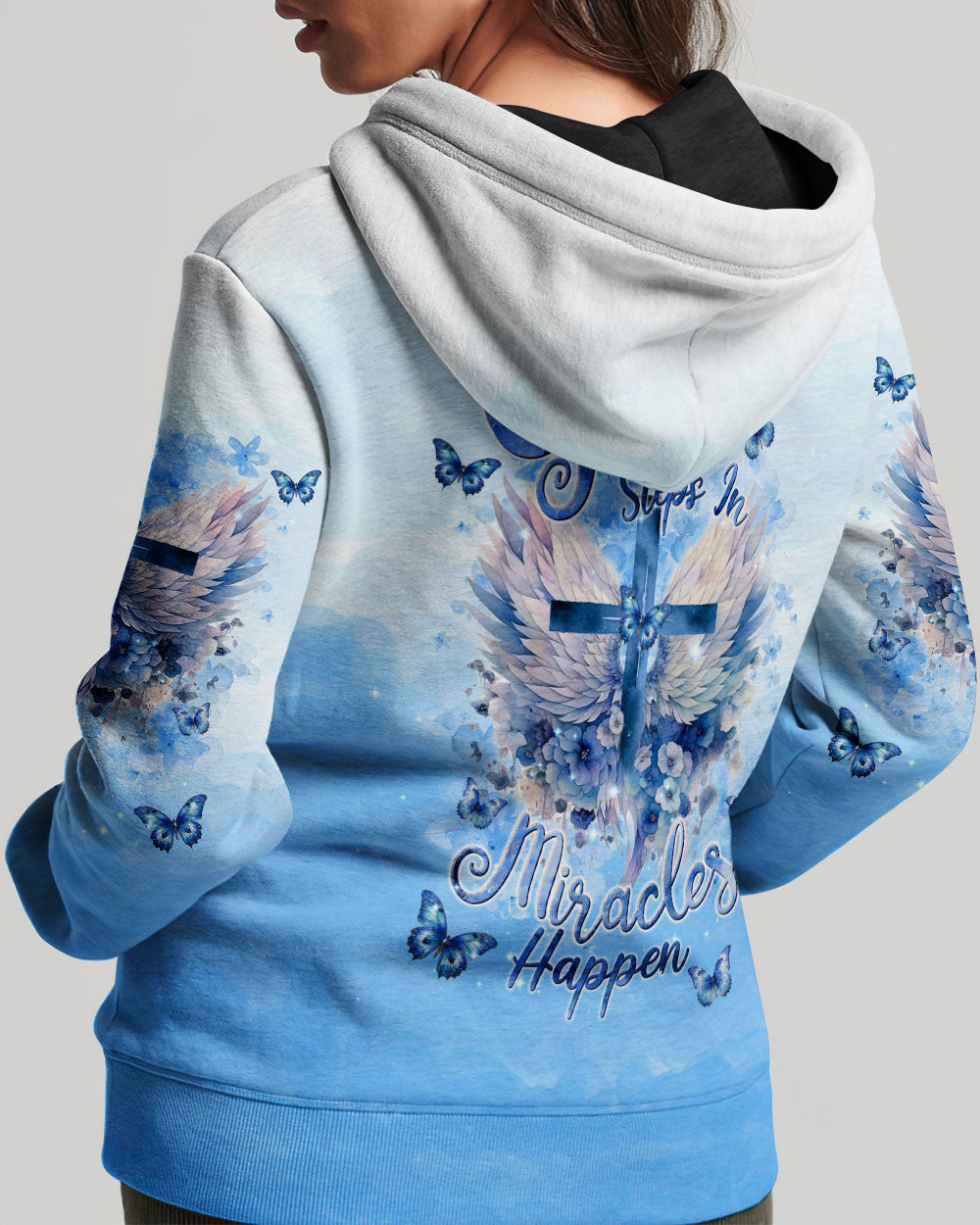When God Steps In Miracles Happen Wings Women's All Over Print Shirt - Tlnt2504245