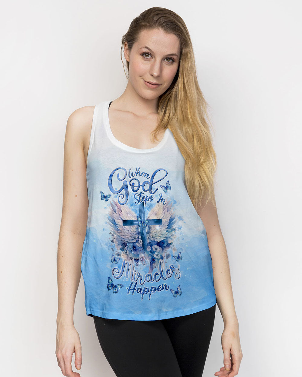When God Steps In Miracles Happen Wings Women's All Over Print Shirt - Tlnt2504245