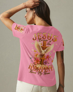 Jesus Because Of Him Heaven Knows My Name Women's All Over Print Shirt   - Tlnt2504251